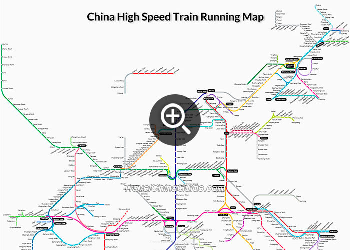 mapa trenes en China alta velocidad