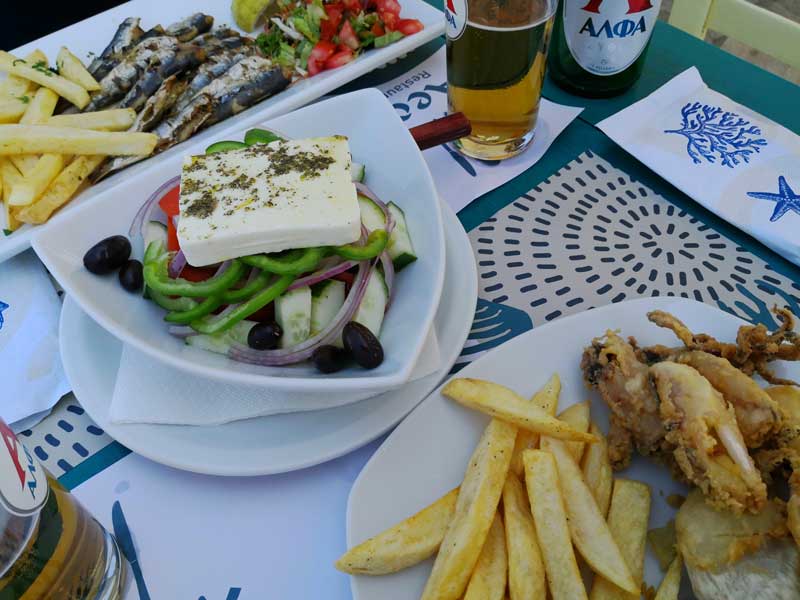 comida griega en Paros