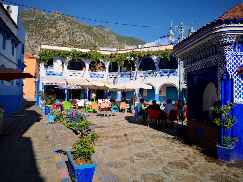 pueblo marroquí azul