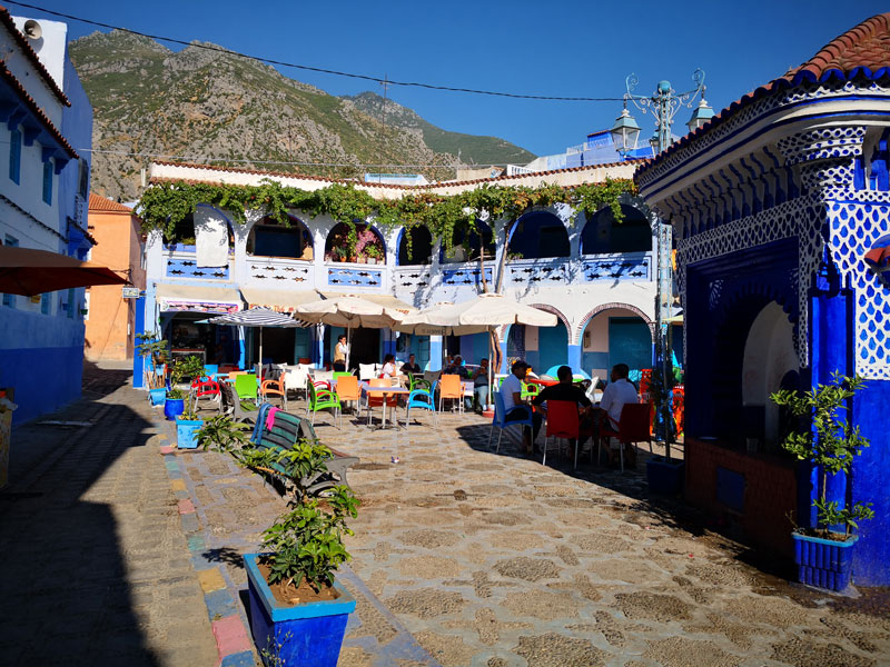 pueblo marroquí azul