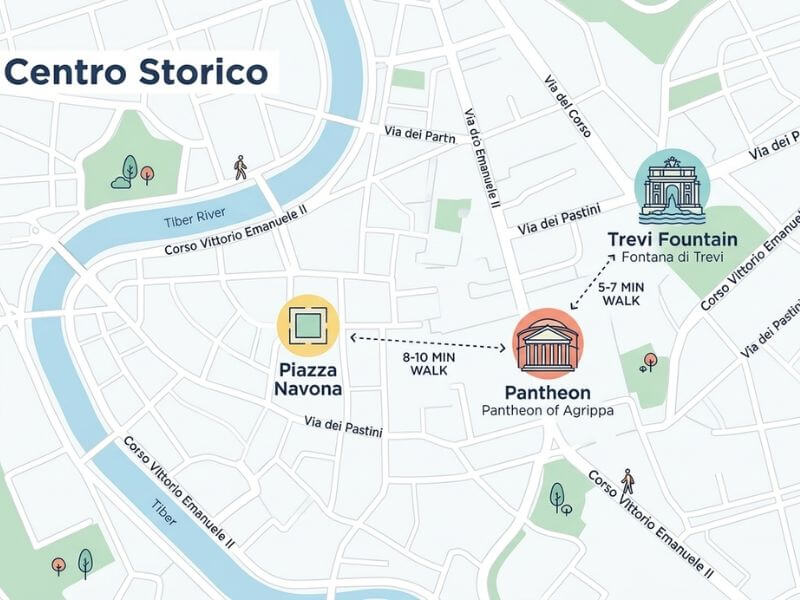 mapa de romaq turístico centro historico